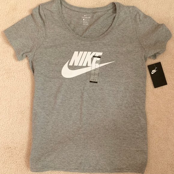 Nike Classic Crewneck Tee | Gray with White Logo - Picture 1 of 3